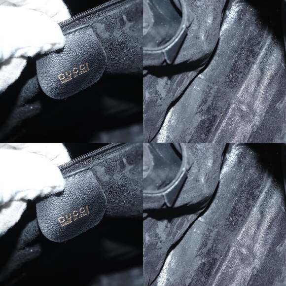 GUCCI Bamboo Hand Bag Leather Black Gold 001 2852 1577 0 - Picture 11 of 12